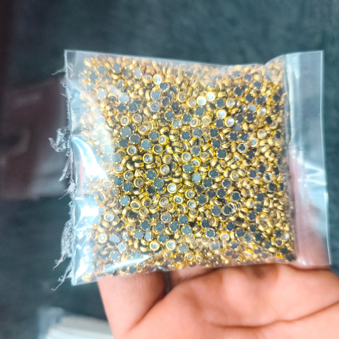 Sticking frame kundan white for bangles / fabric jewellery making pack of 100g