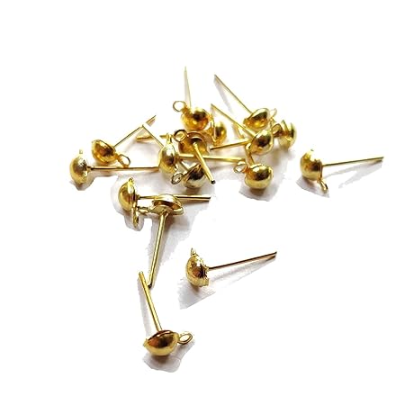 Golden sliver ball stud for earrings making pack of 100g