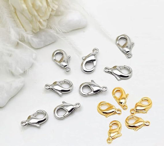 Sliver golden lobster hooks for jewellery making pack of 100pc