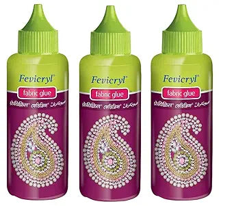 Fevicryl fabric glue bottle 80g for jewellery making set of 3pcs