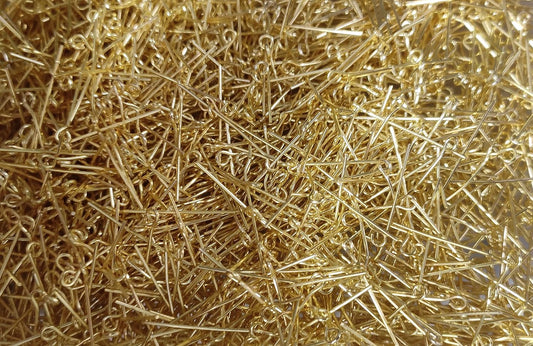 Eyepin for jewelry making sliver golden