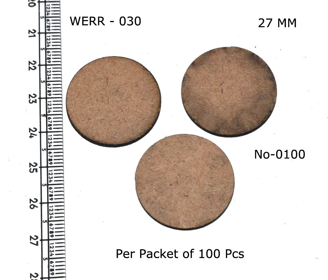 Mdf base for jewellery making pack of 100pc (round 1 inch)