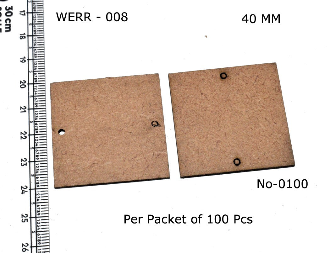 Mdf base for jewellery making pack of 100pc (square 40 mm)