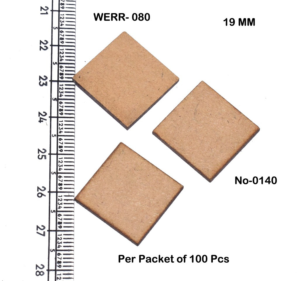 Mdf base for jewellery making pack of 100pc (square 19 mm)