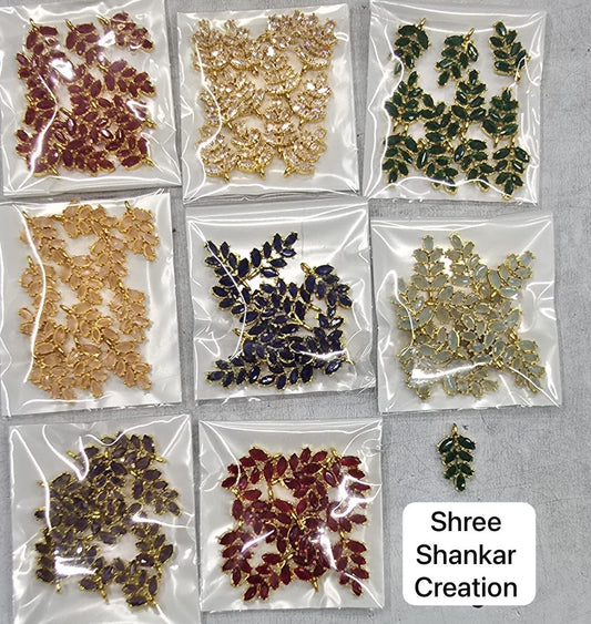 Leaf shape ad stone kundan pack of 12 pc