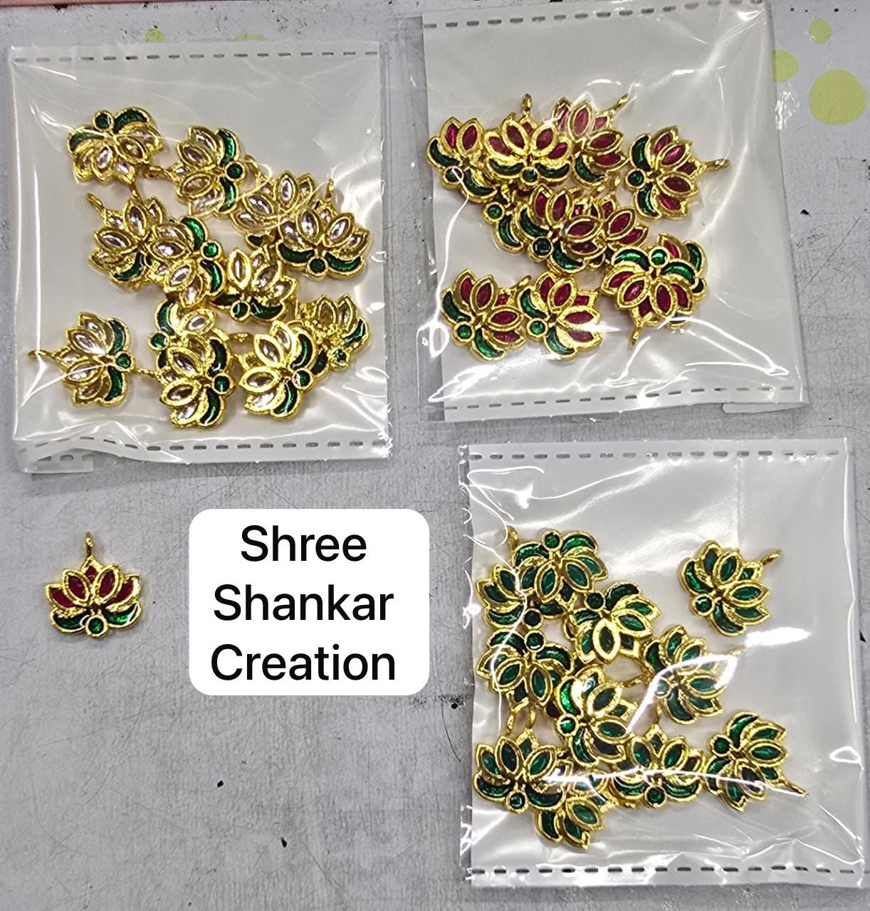 Meenakari kundan pack of 12 pc