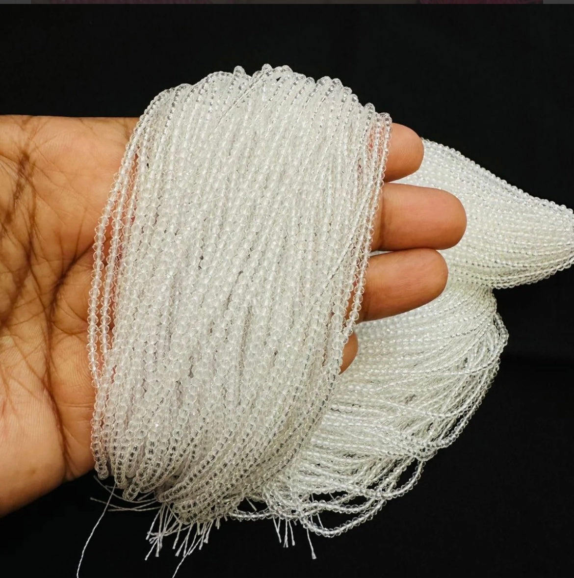 2mm Hydro Crystal Faceted Beads ( pack of 5 strings)